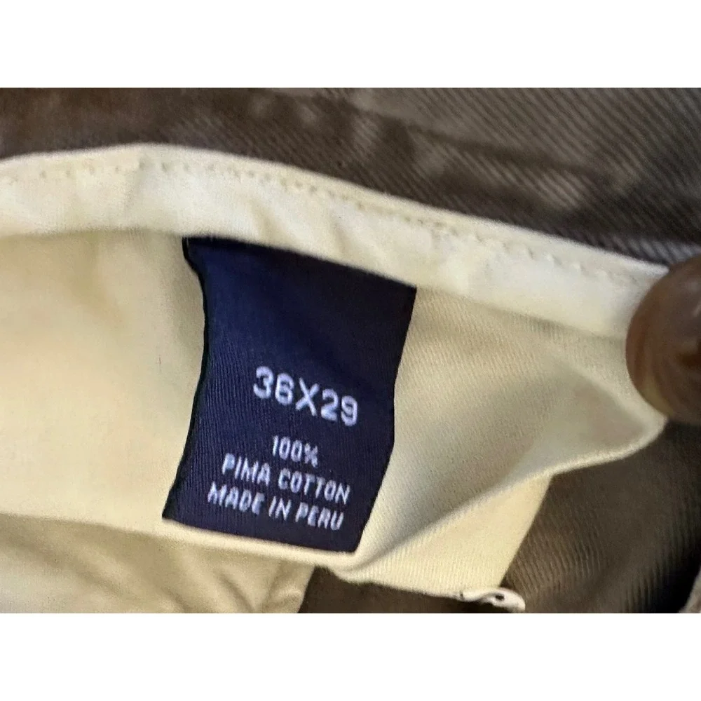 Cremieux Classics Mens Taupe Brown 100% Pima Cotton Chino Pants 36x29 Peru